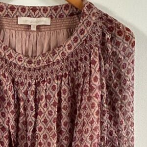 VANESSA BRUNO Blouse Pink Geometric Metallic Womens IT 38